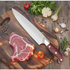 Faca 8” Cozinha Profissional Aço Inox – Corte Preciso Churrasco Sushi