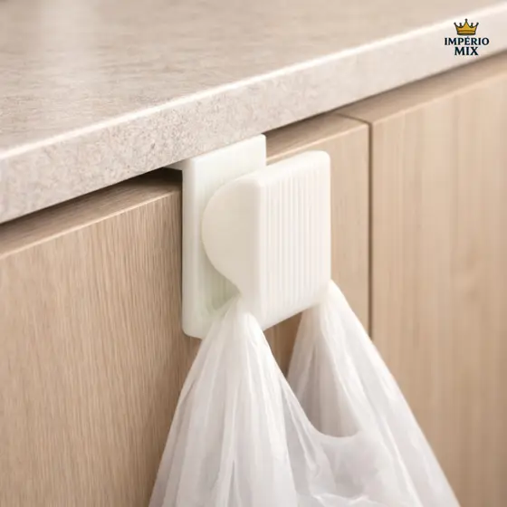 Suporte Saco de Lixo Encaixe Porta Armário Sem Furo Cozinha
