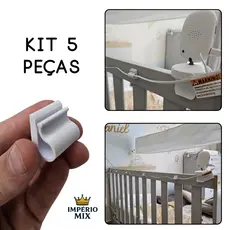 Kit 5 Organizadores de Fio para Berço – Passa Fio BabySafe com Dupla Face – Para Babá Eletrônica