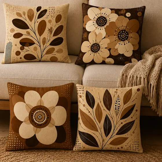 Kit 4 Capas de Almofadas Decorativas 45x45 - Moderna 014