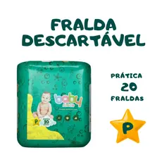 Fralda Descartável Prática P Pacote Com 20 unidades Infantil Fraldas Ajustável e Anti Assadura