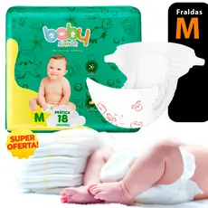 Fralda para bebé Descartável Ajustável tamanho M - 4Kg até 8Kg Infantil Prática Anti Assadura