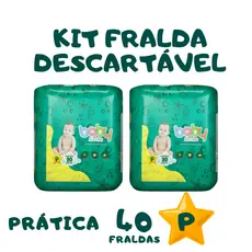 KIt Fralda Descartável Prática P 2Pacote Com 20 Unidades cada  total 40 fralda Infantil Fralda Ajustável e Anti Assadura
