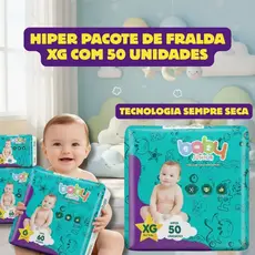 Fralda Baby Junior XG 50 Unidades Atacado Direto da Fábrica - Barata Dia e Noite Pronta Entrega