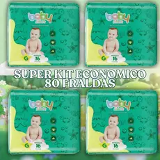 Kit Pratico Com  90 e 18  Unidades Infantil Fraldas Ajustável total Baby Tamanho M