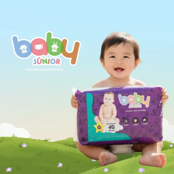 Fralda Descartável Baby Junior Econômica G Com 40 Fraldas