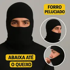 Touca Balaclava Ninja Térmica Unissex Com Forro Peluciado Proteção UV Moto Frio Motoboy