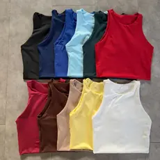 kit 10 top academia top sustentação top duplo e firme top suplex Cropped feminino atacado