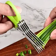 Tesoura para cozinha-Cortar, Picar Legumes, Verdura e Ervas-5 Lâminas Inox