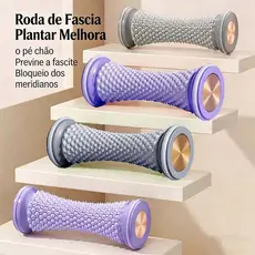 Kit Rolo Massageador de Pés - Bola de Fáscia Plantar para Cuidados de Relaxamento e Yoga