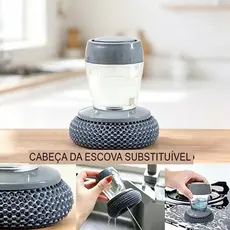 Escova de Louça/Panela De Aço com Dispenser Recipiente para Detergente Fogão Cozinha Limpeza Esponja