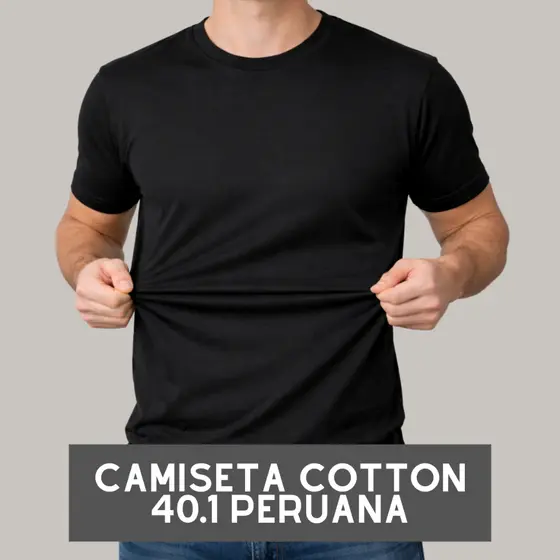 Camiseta Cotton 40.1 Peruana Algodão Elastano Masculino Lisa Premium