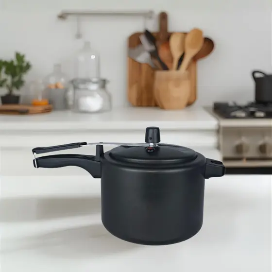 Panela de Pressão Antiaderente - 4,5 litros - cores: Preto e Cereja