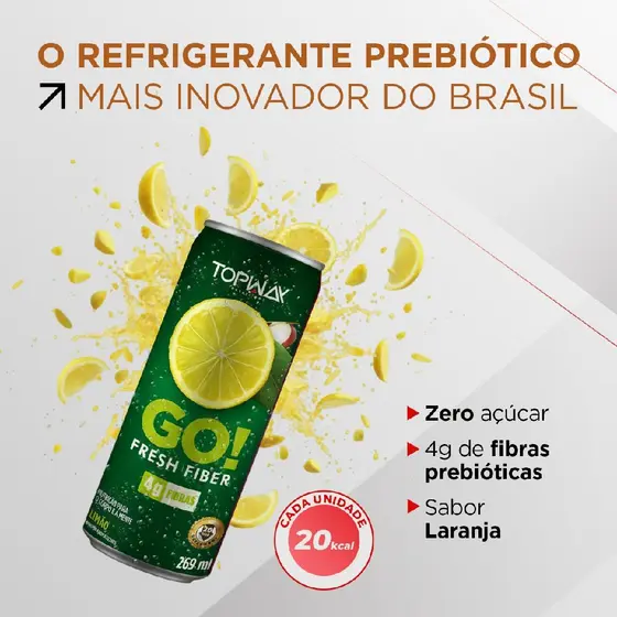 Bebida Gaseificada Prebiótica Go Fresh  Sabor Limão 269ml