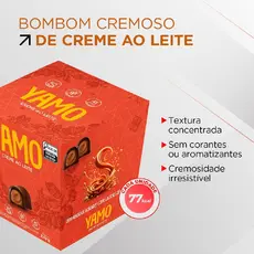 Bombom zero açúcar recheio ganache ao leite caixa com 18 un 15g cada yamo topway