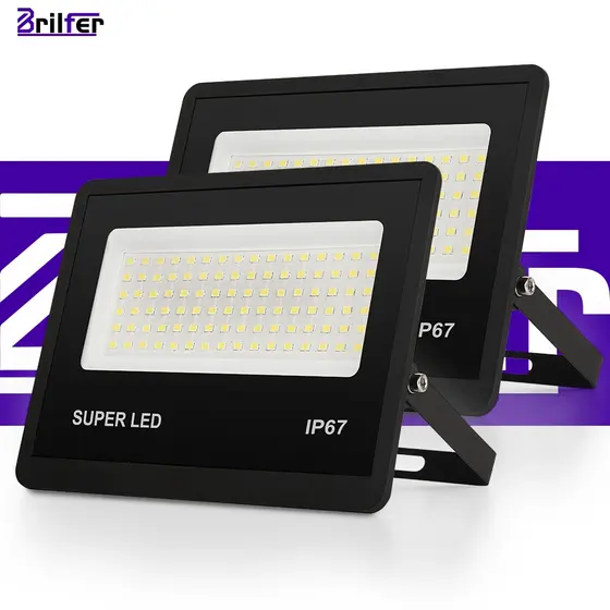Kit2 Refletor LED 400W IP67 A Prova d'Água Branco Frio 6500K Super Brilhante Economia e Vida Longa