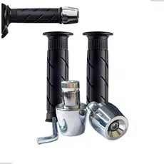 Kit Par Pesinhos Pesos Pcx Cromado Bucha Guidão Oco + Manoplas Titan Cargo Cg Fan Start 125 150 160