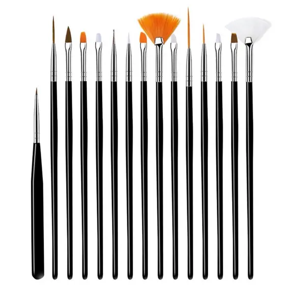 Kit Pincel Gel Uv Com 15 Pinceis Manicure Acrigel Salão Barato