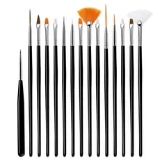 Kit Pincel Gel Uv Com 15 Pinceis Manicure Acrigel Salão Barato