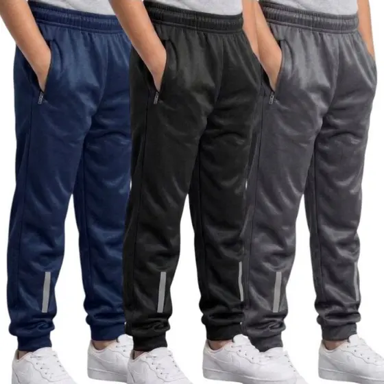Kit  3 Calças Infantil Inverno Escolar Jogger Flanelada Infantil Juvenil