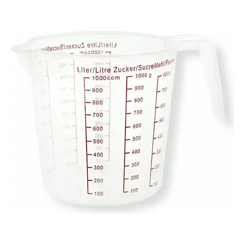 Jarra Premium Medidora Graduada 1 Litro De Plástico Com Alça 1000 Ml