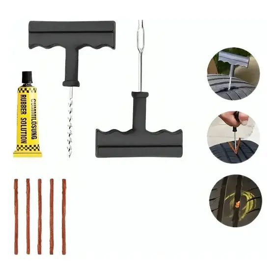 Kit Reparo Pneu Remendo Profissional Carro Moto Macarrão