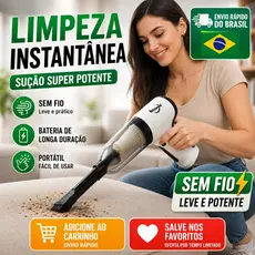 Aspirador Portátil Sem Fio 5 em 1 Potente para Carro Casa e Teclado com Envio Rápido do Brasil