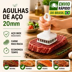 Amaciador de Carne Profissional Inox Furador de Carne Manual Martelo para Bife Churrasco Cozinha