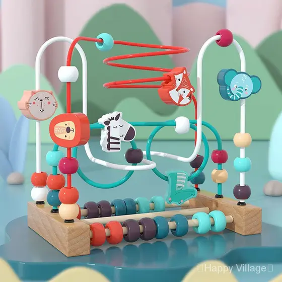 Brinquedos de madeira para bebês Brinquedos Montessori Coaster Beads Labirinto Aprendizagem precoce Quebra-cabeça educac