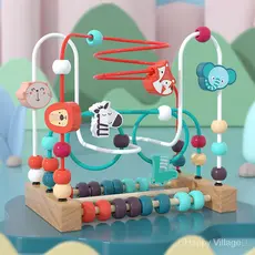 Brinquedos de madeira para bebês Brinquedos Montessori Coaster Beads Labirinto Aprendizagem precoce Quebra-cabeça educac