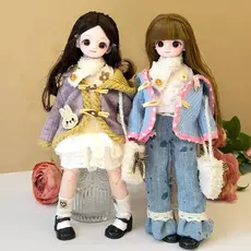 Bonito Kawai Rosto 30cm Escala 1/6 Vestir-Se Boneca Articulada E Terno Multi-Articular Roupas Brinquedo DIY & -