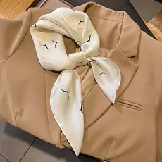 Lenços De Seda De Cetim Coreano Para Mulheres , Lenço Quadrado Fashion Com Estampa Digital Pequeno Bandana Meninas-* -