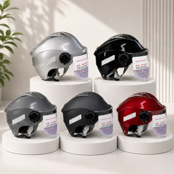 Capacete Para Bicicleta Eletrica Com Viseira Transparente e Colorida D309 Capacete de Proteçao