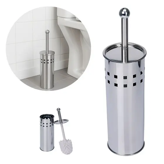 Escova Sanitária Para Limpeza de Vaso de Banheiro Aço Inox