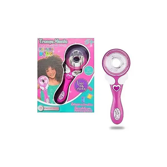 Tererê de Cabelo Automático Elétrico Kit Trança Meninas Penteado Criativo Rosa