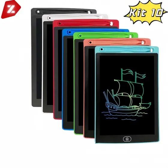Kit 10 Lousa Mágica Tela Lcd Tablet Infantil De Escrever E Desenhar 8.5 Polegadas Brinquedo Infantil Para Menina/Menino