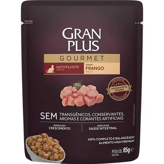 Ração Úmida Gatos GranPlus Sachê Gourmet 85 GR (KIT C 18 SACHE)