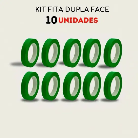 Kit 2/5/10 Rolos Fita Dupla Face 1M/2M - Dupla Face Para Parede - Fita Adesiva Fixa Extra Forte Transparente