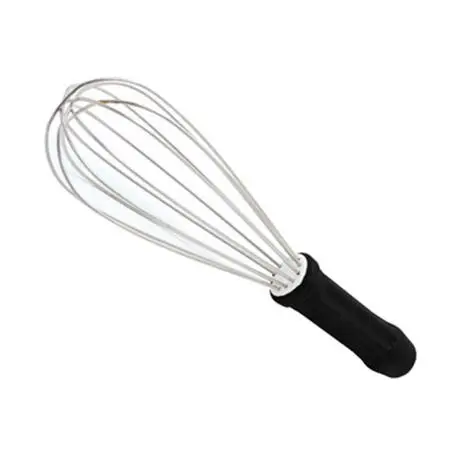 Batedor Fuet Tipo Pera Preto - Resistente e Profissional, 25cm