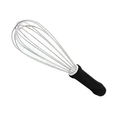 Batedor Fuet Tipo Pera Preto - Resistente e Profissional, 25cm