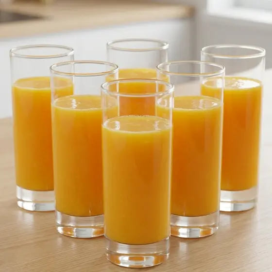 Copo Vidro Tubo Jogo Copos Multiuso Água Suco Bebidas Refrigerantes 300ml 6 Peças Ruvolo