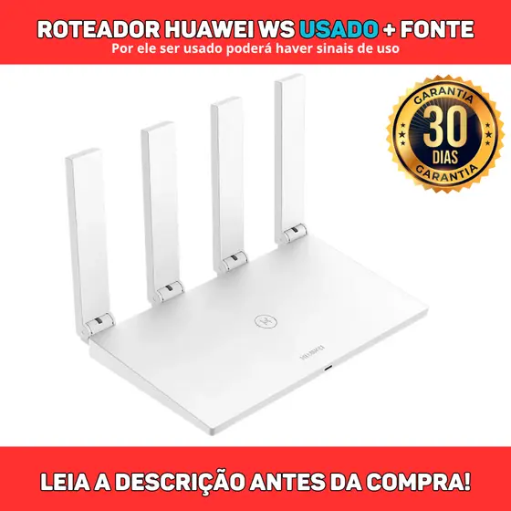 Roteador Semi-Novo wifi 6 HUAWEI Modelo WS7000 + E-book 1300Mbps Longo Alcance, Mesh, Mais Rápido e potente + Fonte