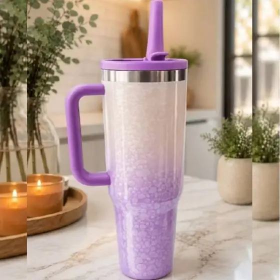 Copo Garrafa Térmico Colorido com Canudo 1200 ML/1.2L Ou 520 ML 40oz Parede Dupla com Canudo Telescópico