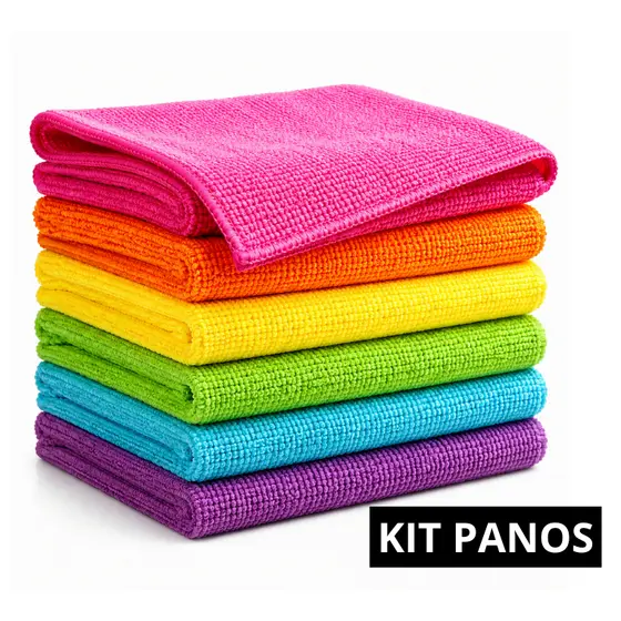 Kit 10 5 Panos De Limpeza Microfibra alta absorção Multiuso