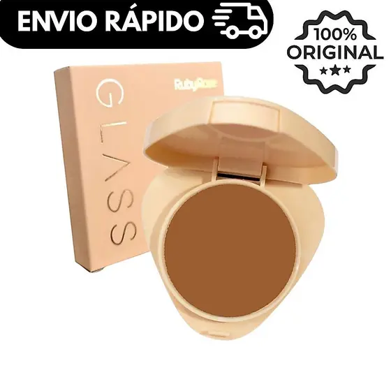 Pó Compacto Glass Ruby Rose – Textura Aveludada, Acabamento Matte e Pele Uniforme HB863