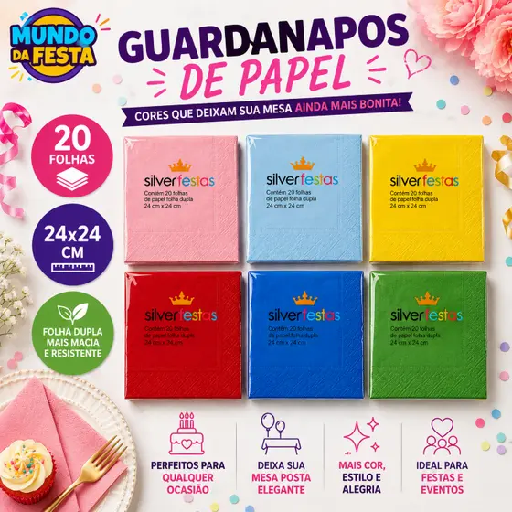 Premium Guardanapos de Papel Descartável Biodegradável 24x24 cm Festa Aniversário Decoração