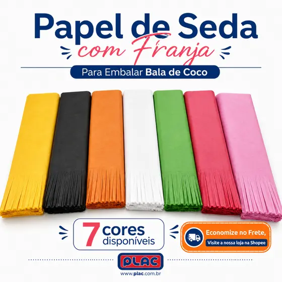 Papel de bala com Franjas com 96 Unid. para Bala de Coco Aniversário