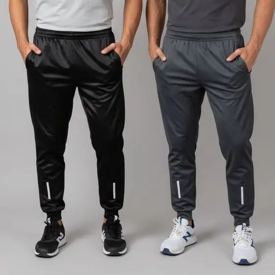 Calça Jogger Slim Fit Com Refletivo Calça Para Academia Corrida  Trabalho Com Ziper Nos Bolsos