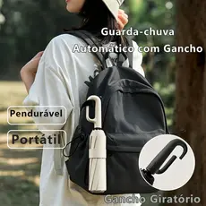 Guarda-Chuva Automático Dobrável com Fivela - Dupla Vareta, Para Sol e Chuva, Blackout UV