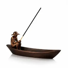 Incensário Porta Incenso Pescador Águas Calmas Decoração Zen Canoa Relaxamento - Decoração Calma e Minimalista